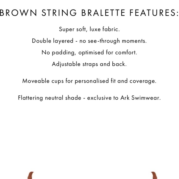 Ark Swimwear Brown String Bralette - Picture 5 of 12